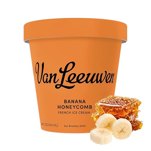Van Leeuwen Premium Banana Honeycomb French Ice Cream, 14 oz (Frozen)
