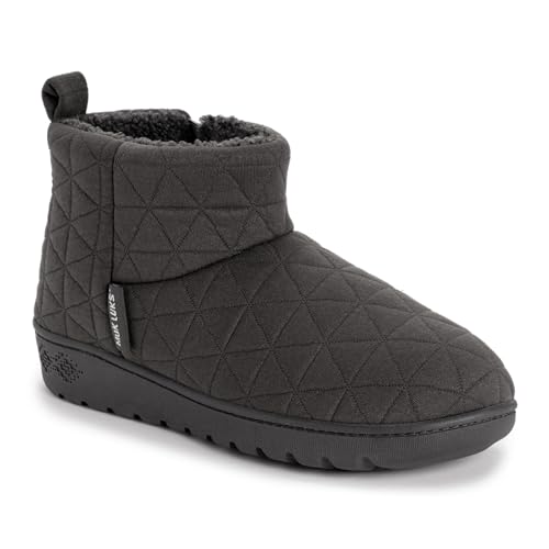 MUK LUKS Women's Avery Beth Slipper, Dark Grey, X-Large