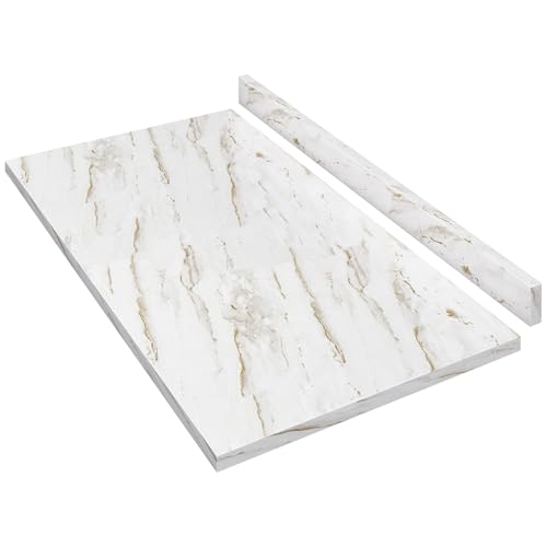 ROOMTEC Laminate Countertop, Washer Dryer Counter Top, Wood Countertop for DIY, Table Top, 48" L x 25.56" W x 0.75" H for Office Desk and Kitchen Table (Drama Marble)
