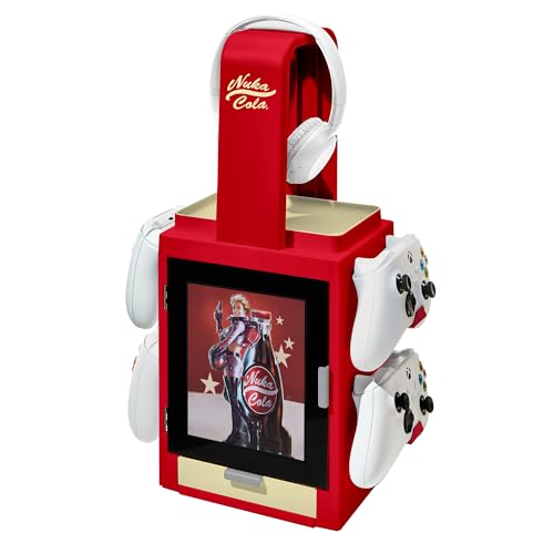 Numskull Official Fallout Nuka Cola LED Light Gaming Locker, Controller Holder & Headset Stand for PS4/PS5 & Xbox Series X|S - Multiple LED Lighting Settings - Official Fallout Merchandise