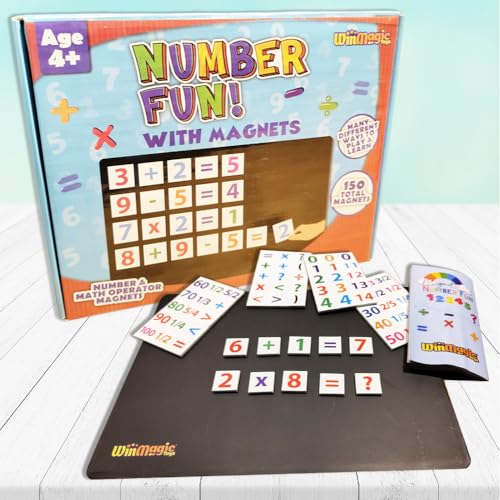 ToyMagic Magnetic Puzzles (150+ Pcs) | Wooden Magnetic Numbers, Calculator & Math Board | Fun & Educational Learning Toy for Kids Age 4+ | Improves Co
