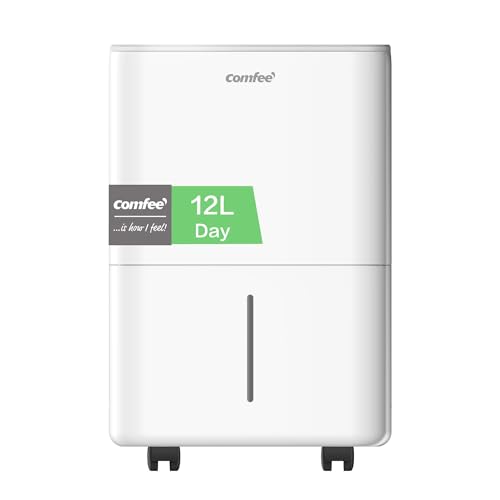 (-30%) COMFEE Luftentfeuchter 12 Liter/Tag, Geeignet für Räume von ca. 50 Kubikmetern (20 Quadratmetern), Automatische Abtauung, Kindersicherung, Geräuschreduzierung, Kältemittel R290, CDDOE-12DEN7-QA3(EU)