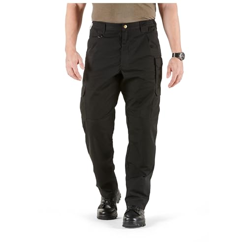 5.11 Tactical Cargo Pants for Men, Taclite Pro Ripstop Mens Work Pant, Lightweight Performance, Black, 40W x 32L, Style 74273ABR