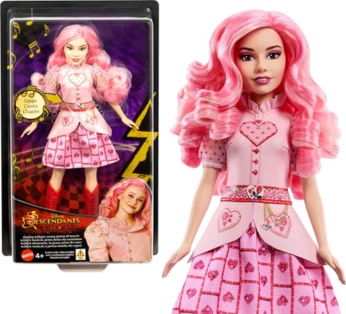 Mattel Disney Descendants: The Rise of Red Singing Bridget, Young Queen of Hearts Doll in Movie-Inspired Clothes, Sings “Shuffle of Love” in English