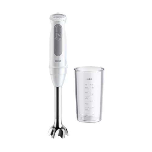 (-45%) Braun Stabmixer MultiQuick 5 MQ 50001 M, 1000W, 21 Geschwindigkeitsstufen+Turbo, Edelstahl Pürierfuß, Easy Click System, SplashControl, Inkl. 600ml Becher, Weiß