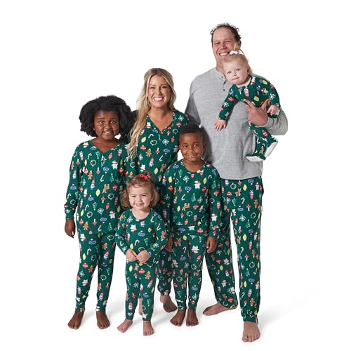 Gerber Unisex Baby Toddler 2-Piece Holiday Family Matching Pajamas, Ornaments