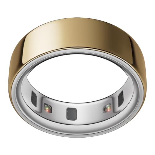 Oura Smart Ring 4 - Gold - Size 8 - | Non-Standard Fit – Measure with a Size Kit |Sleep, Heart Rate and Fitness Tracking Wearable | 8-Day Battery, iOS / Android Compatible