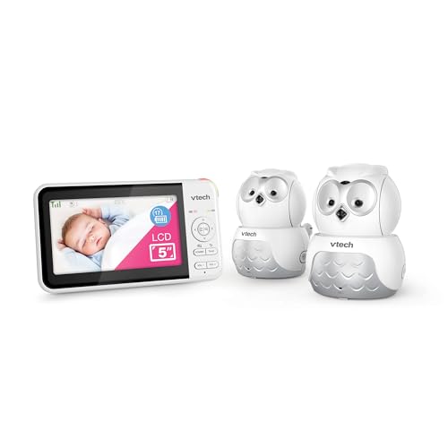 VTech BM5550-OWLN 5" 2-Camera Full Colour Pan & Tilt Video & Audio Baby Monitor with...