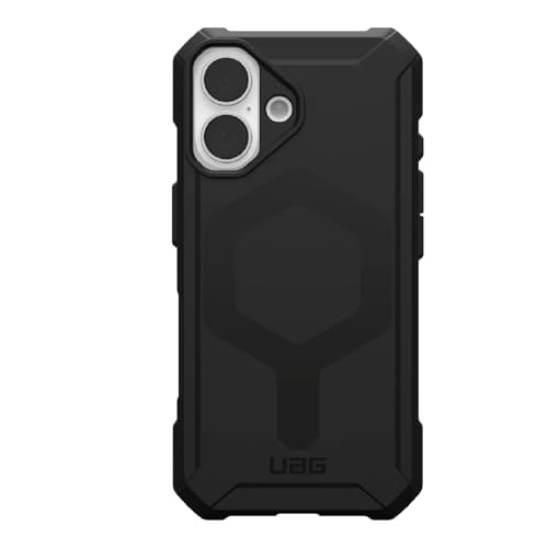 URBAN ARMOR GEAR UAG Designed for iPhone 16 Case 6.1" Essential Armor - Compatible with MagSafe Charging Rugged Slim Sleek Shockproof Anti-Slip Military Grade Protective Cover, Black