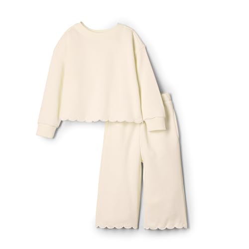 Amazon Essentials x Sofia Grainge Baby Girls' French Terry Pant and Top Set, Ivory, 12 Months