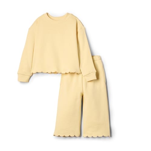 Amazon Essentials x Sofia Grainge Toddler Girls' French Terry Pant and Top Set, Butter Yellow, 2T