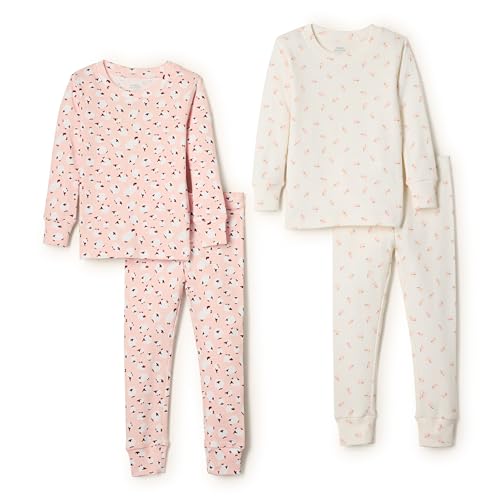 Amazon Essentials x Sofia Grainge Unisex Toddlers' Snug-Fit Cotton Pajamas, Pack of 2, Little Bunnies/Sheep, 4T