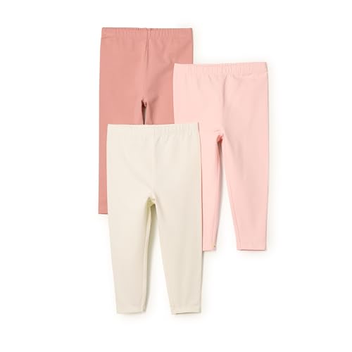 Amazon Essentials x Sofia Grainge Unisex Babies' Legging, Pack of 3, Ivory/Pink/Terracotta, 3-6 Months