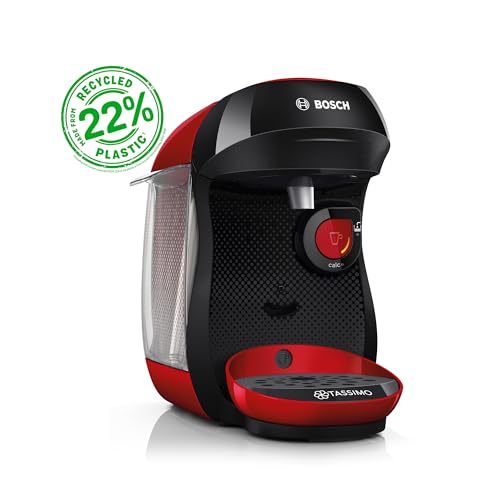 (-64%) Bosch Tassimo happy friendly Kapselmaschine TAS103E, über 70 Getränke, geeignet für alle Tassen, Abschaltautomatik, perfekt dosiert, platzsparend, 1400 W, rot/schwarz