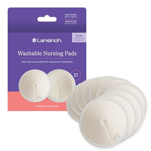 Lansinoh Washable Nursing Pads Organic Bamboo 10 Count