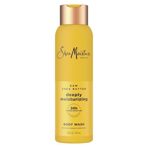 SheaMoisture Raw Shea Butter Body Wash Moisturize and Restore Deeply Moisturizing body wash for 24H Visible Moisture for Healthy, Glowing Skin 18 oz