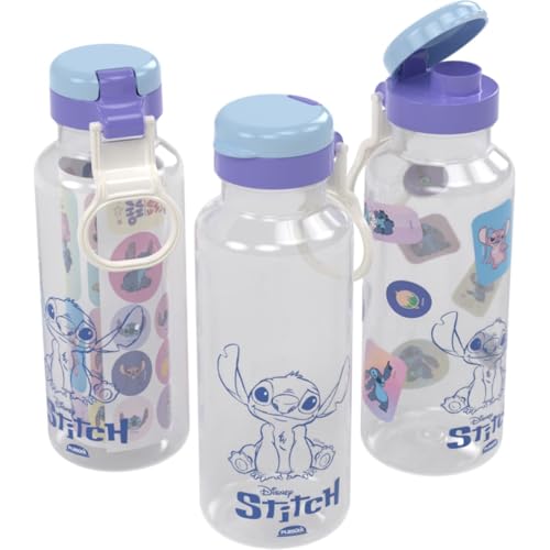 Garrafa 600 Ml Customizável com Adesivos Stitch Plasútil