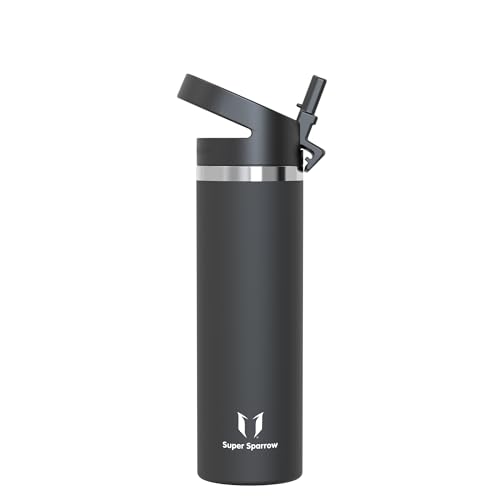 (-29%) Sparrow Trinkflasche Edelstahl 750ml Thermosflasche mit Strohhalm Deckel