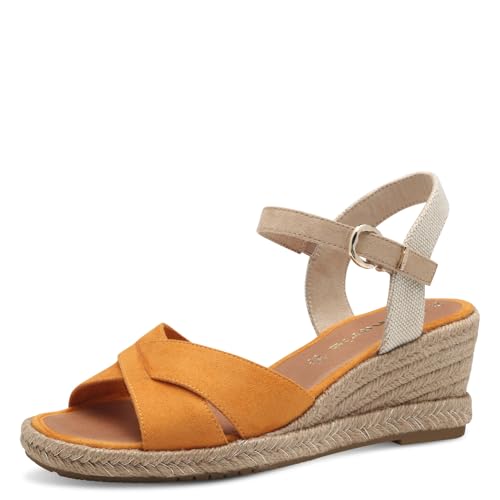 (-47%) Tamaris Sandalette Damen Keilabsatz orange,EU 40