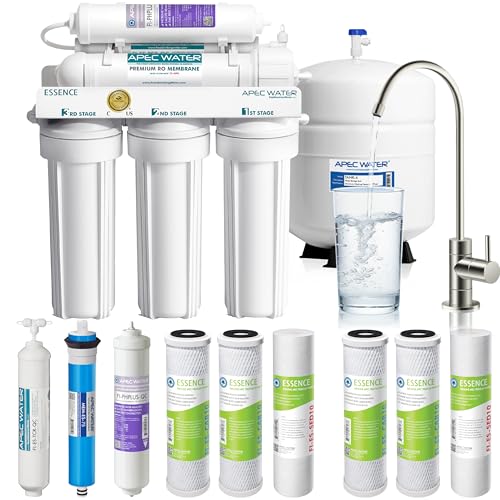 APEC WATER | Reverse Osmosis Water Filter, Alkaline 6-Stage RO System, pH+ Remineralization for Natural Spring Taste, Under Sink Filter WQA Certified Removes 1K+ Impurities, 75 GPD - Value ROES-PH75X