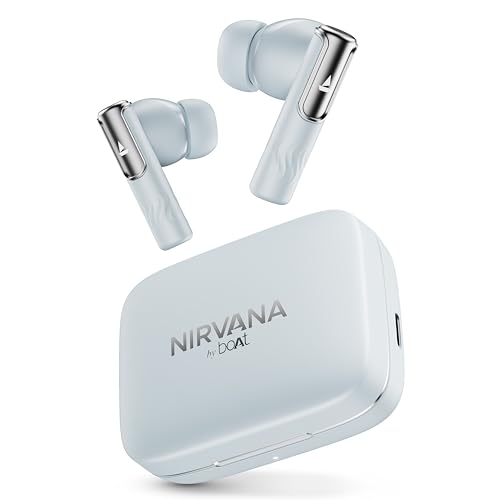 Boat Nirvana Ivy, 50dB Hybrid ANC, 360º Spatial Audio, Dynamic Head Tracking,Fast Charge,App Support, 50HRS Battery, v5.3 Bluetooth Earbuds, TWS Ear B