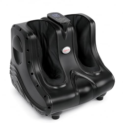 Foot & Calf Massager Machine for Pain Relief | 3 Adjustable Intensity Levels| Electric Massager with Digital Display | Feet Massage for Blood Circulat