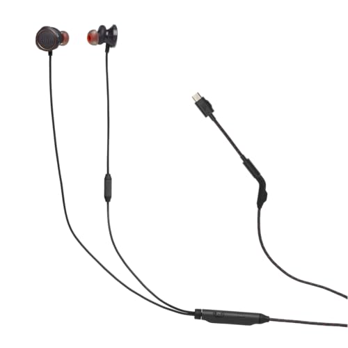 JBL Quantum 50C Fone de Ouvido Gamer In-Ear com USB-C Preto | Fone com Fio, QuantumSOUND Signature, Hi-Res Audio, Drivers 8,6 mm, Twistlock™, Microfone Voice-Focus, USB-C
