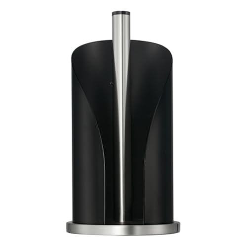 (-36%) WESCO Papierrollenhalter in der Farbe mattschwarz aus Edelstahl und farbig lackiertem Stahlblech, standfester Edelstahl-Sockel, für handelsübliche Küchenpapierrollen oder 2-3 Toilettenpapierrollen