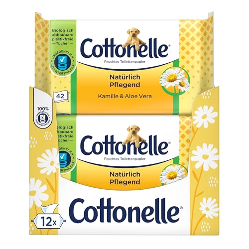 (-40%) Cottonelle feuchtes Toilettenpapier, Kamille & Aloe Vera, 12 x 42 Tücher