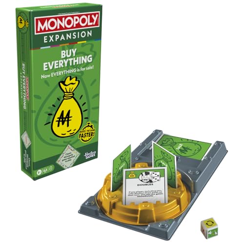 Monopoly Buy Everything Expansion | Add More Fun to Classic Monopoly Game and Play Faster | Ages 8+ | 2-6 Players | 40 Mins. | Family Board Games