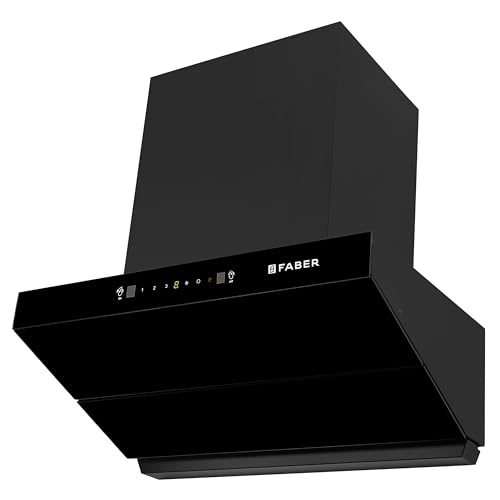 Faber Artemis 60cm 1200m³/hr Filterless Kitchen Chimney|Slant Body|T-Shape Panel|Autoclean Alarm|Moodlight|Touch&Gesture|12Yr on Motor,2Yr Comprehensi
