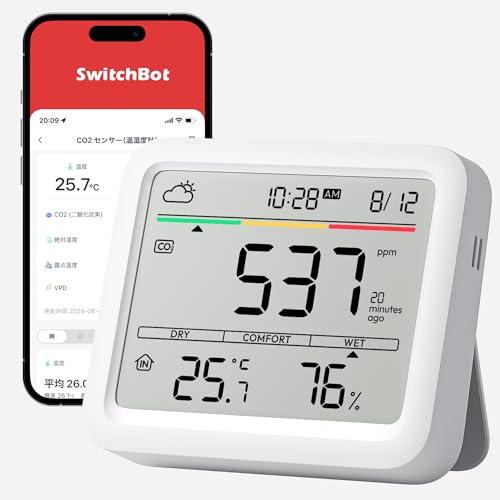 SwitchBot CO2センサー 二酸化炭素濃度計 温湿度計