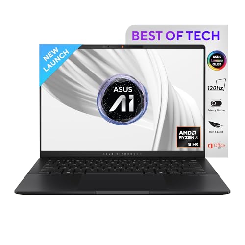ASUS Vivobook S14, AMD Ryzen AI 9 HX 370,Copilot+ AI PC(AMD Radeon 890M iGPU/50TOPS/24GB RAM/512GB SSD/3K OLED/14/120Hz/Backlit Keyboard/Windows 11/Of
