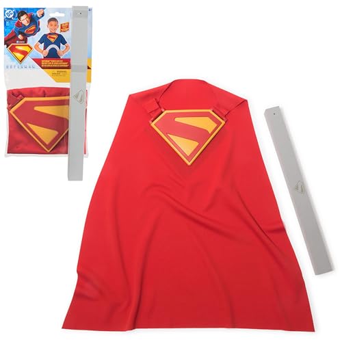 DC Comics, Superman Power Cape Set, Super Heroes Halloween Costume for Kids with Iconic Chest Plate, Dress-Up and Roleplay for Ages 4 and Up