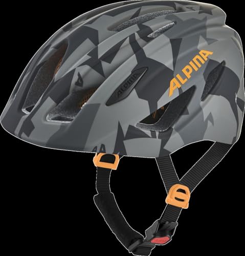 (-35%) ALPINA PICO Flash Kinderfahrradhelm, Black-camo orange matt, 50-55 cm