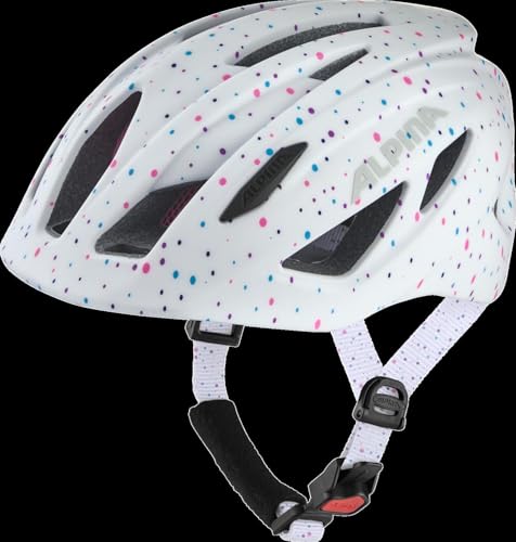 ALPINA PICO Flash Kinderfahrradhelm, White Polka dots Gloss, 50-55 cm