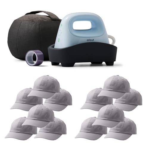 Cricut Hat Press - Smart Heat Press Machine | Bundle with 12 Hats