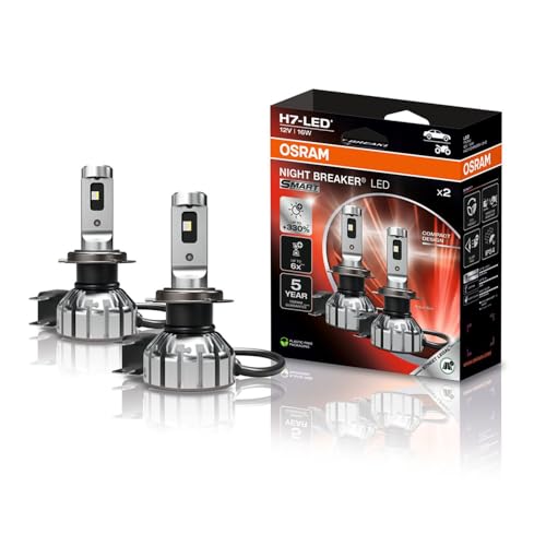 (-42%) Osram NIGHT BREAKER LED SMART H7; bis zu 330% mehr Helligkeit; 6000K, 12V, LED-Fern- und Abblendlicht mit Straßenzulassung, white