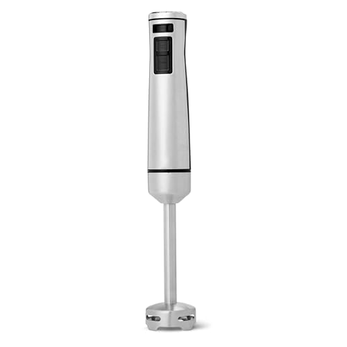 (-18%) Amazon Basics 1000-W-Stabmixer mit Turbotaste, Mehreren Geschwindigkeiten, Abnehmbarer Edelstahlklinge, Kabelgebunden, Silber