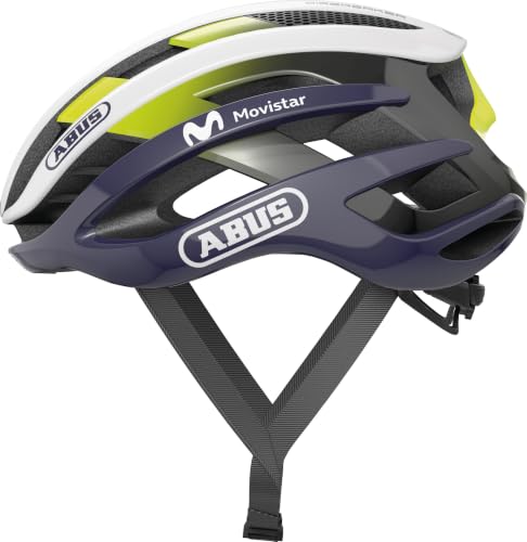 (-23%) ABUS Rennradhelm AirBreaker, Weiß/Blau (Movistar Team 24), Größe S