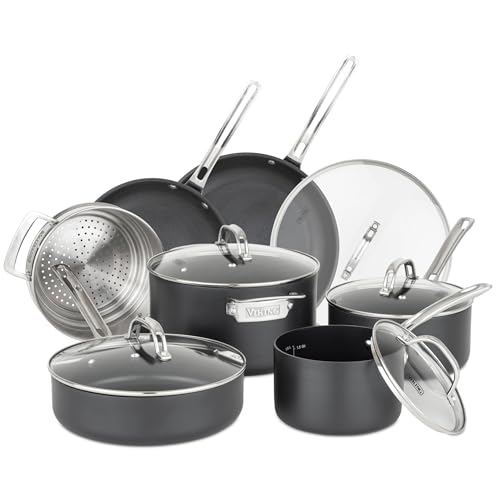 Viking 12 Piece Hard Anodized Kitchen Cookware with Glass Lids