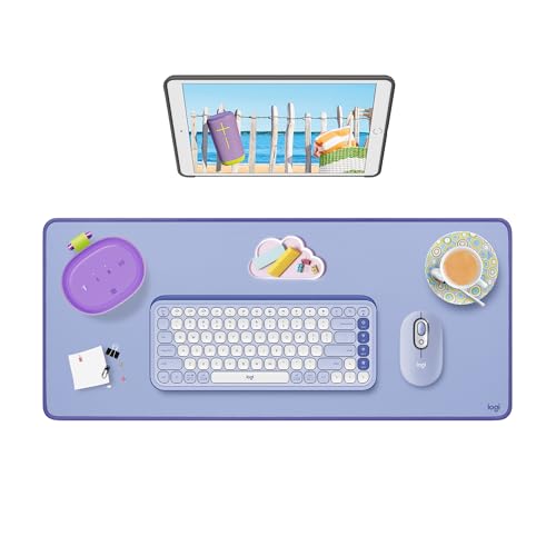 Logitech Desk Mat - Studio Series, Multifunctional Large Desk Pad, Extended Mouse Mat, Office Desk Protector with Anti-S