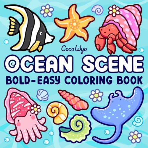 Ocean Scene Coloring Book For Adults And Kids Bold And Easy Designs