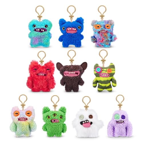 Fuggler Key Rings Series 3 by ZURU Funny Ugly Monster, Plush, Collectible, Toy (3 Pack)