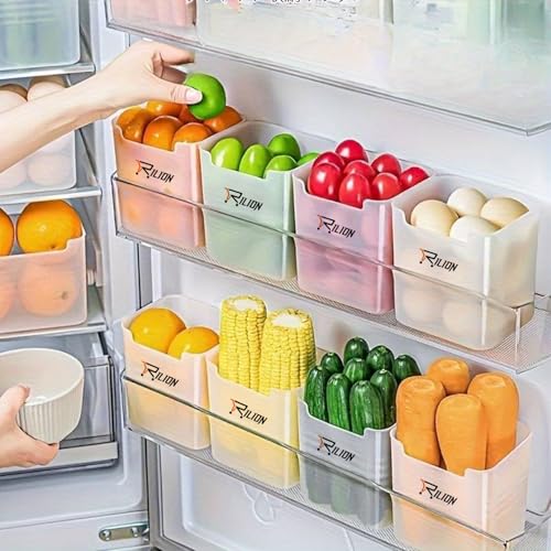RILION 6 fridge storage boxes multipurpose containers for storage Space-saving Refrigerator Side Door Organizer for fridge kitchen Fruits, Vegetables 