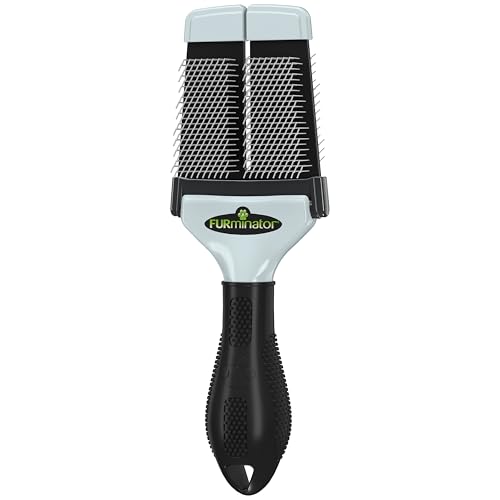 Carda FURminator Slicker Brush S con púas finas de acero inoxidable y autolimpieza por botón