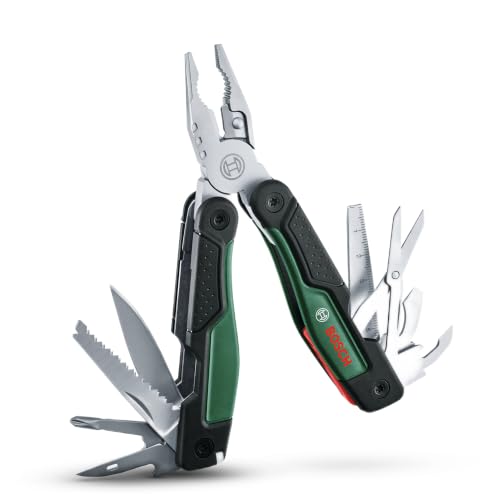 (-24%) Bosch 16-in-1 Multi-Tool (Multifunktionswerkzeug zum Heimwerken, Outdoor und Camping; Edelstahl; Verriegelungsfunktion; Softgrip; 16 Funktionen: Zange; Schraubendreher; Messer; Säge, usw.)