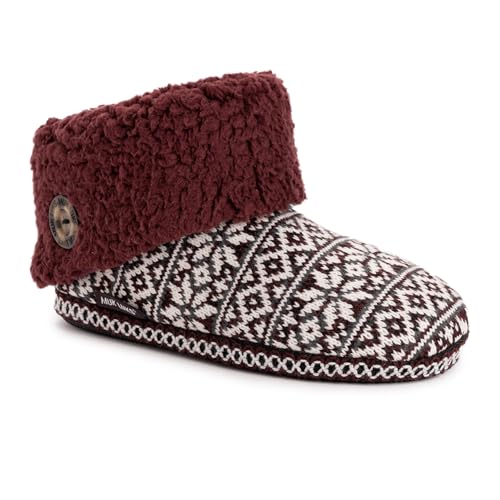MUK LUKS Women's Melinda Fashion Boot, Burgundy, X-Large