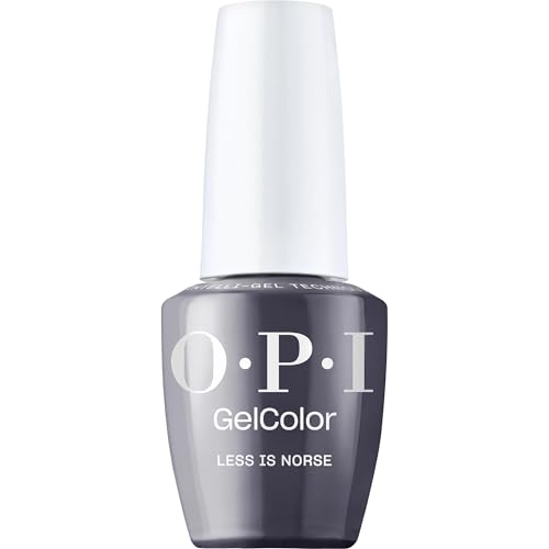 OPI GelColor Less is Norse | Opaque Dark Cool Gray Blue Crème LED Cure Gel Nail Polish | Salon-Quality Shine, Long-Lasting Wear | Vegan & HEMA Free | 0.5 Fl Oz