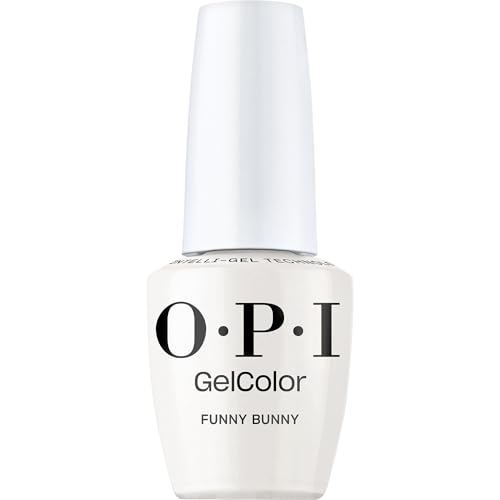 OPI GelColor Funny Bunny | Sheer Soft White Crème LED Cure Gel Nail Polish | Salon-Quality Shine, Long-Lasting Wear | Vegan & HEMA Free | 0.5 Fl Oz